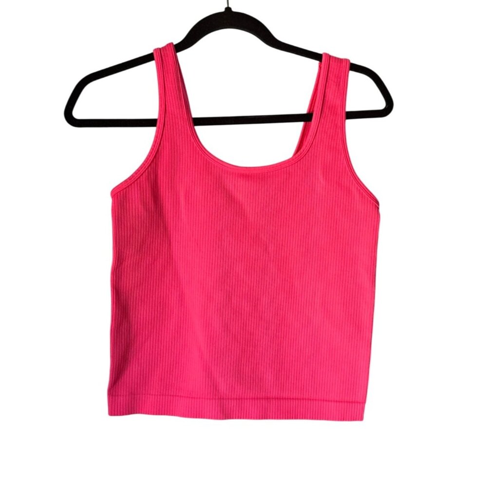 Ribbed Pink Tank Top Womens L A New Day Stretch Cotton Blend Casual Wear